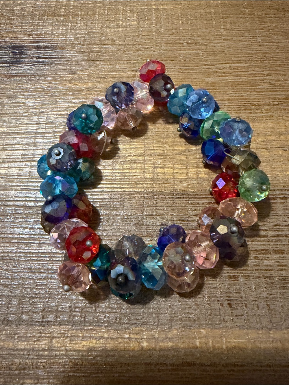 Multicolor Faceted Bead Stretch Bracelet - Women Jewelry